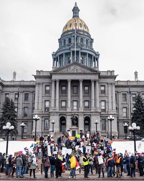 Protest outside the Colorado State Capitol